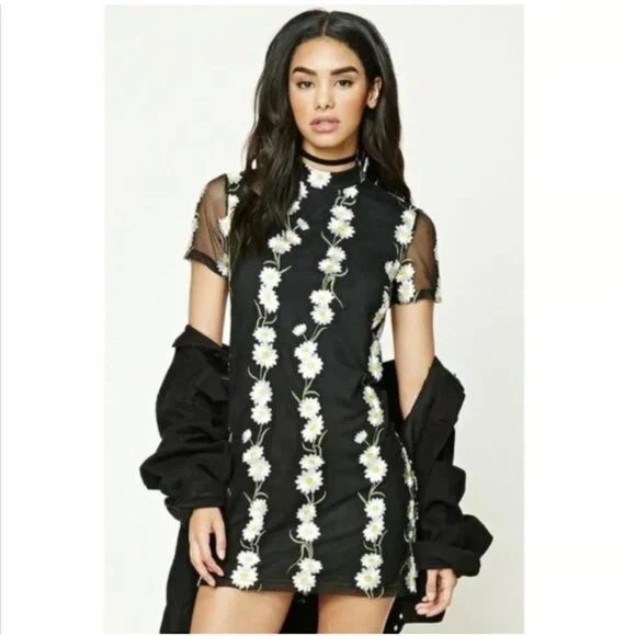 forever 21 sheer lace dress Lace-Trim Satin Floral Maxi Dress PINK/MULTI / XS main image 1